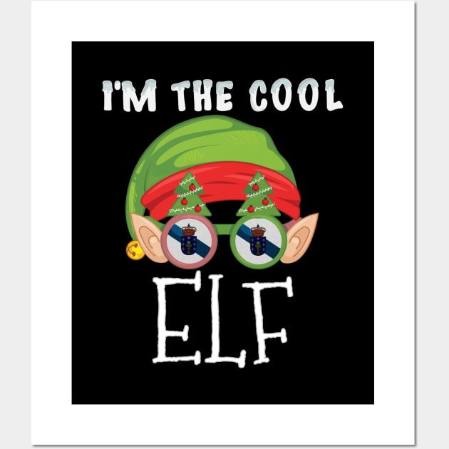 Christmas  I'm The Cool Galician Elf - Gift for Galician From Galicia Wall Art by Country Flags